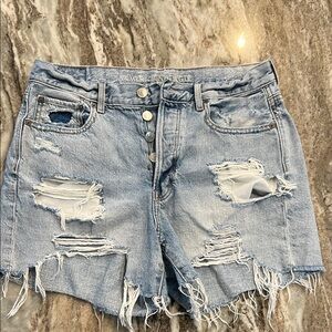 American Eagle Outfitters Distressed Blue Jean Shorts